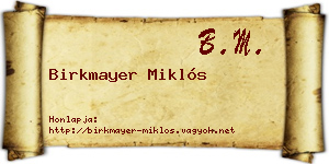 Birkmayer Miklós névjegykártya
