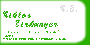 miklos birkmayer business card
